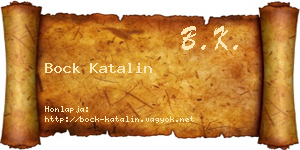 Bock Katalin névjegykártya